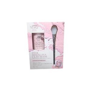 Vivo Pink Himalaya Clay Mask with Brush 180g Face Mask Hydrating Soothing NEW